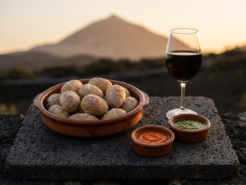Tenerife’s Volcanic Kitchen: Papas Arrugadas, Mojo, and Canarian Wine