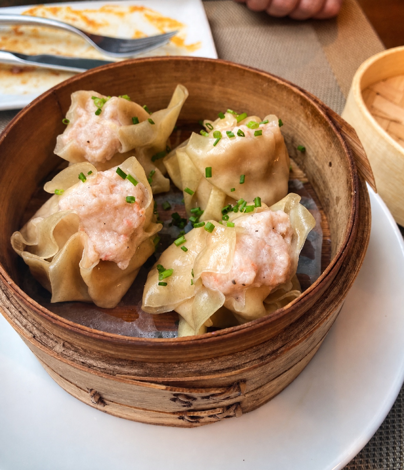 Steamed pork dim sum at Asian Road in Santa Eularia, Ibiza.