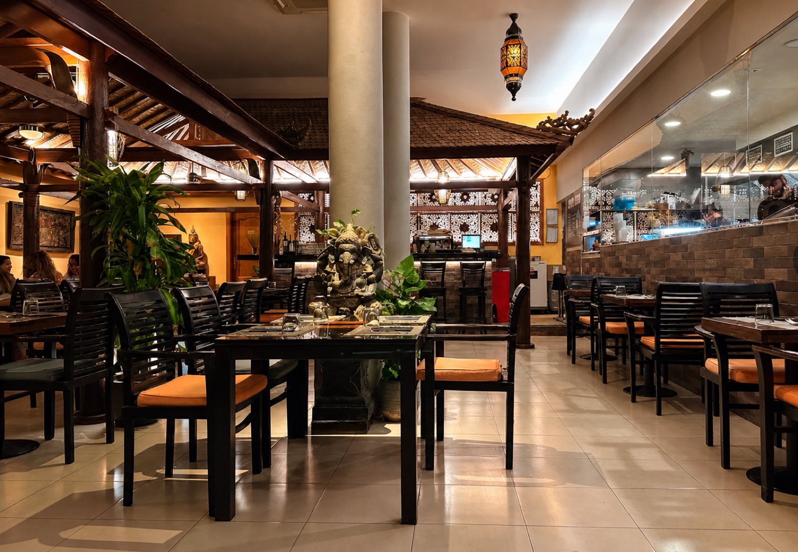 Dining room at Asian Road in Santa Eularia, Ibiza.