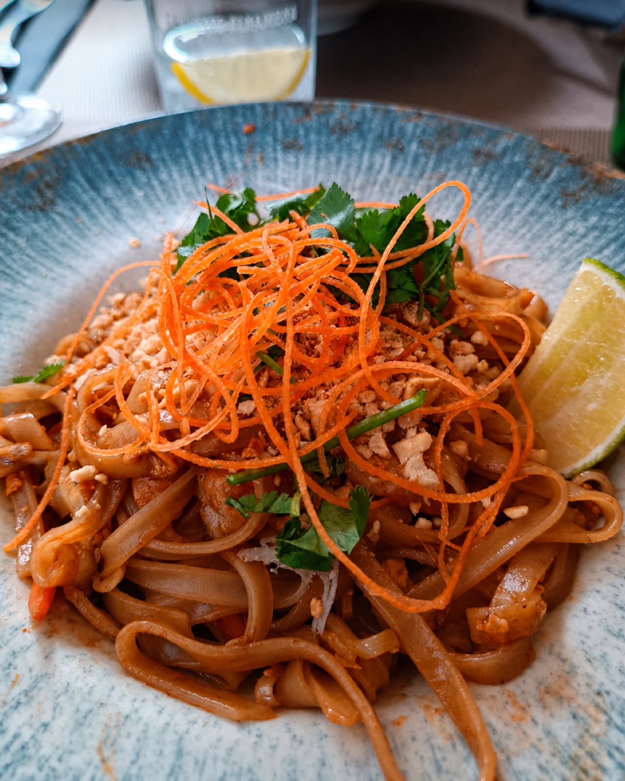 Pad Thai with prawns at Asian Road in Santa Eularia, Ibiza.
