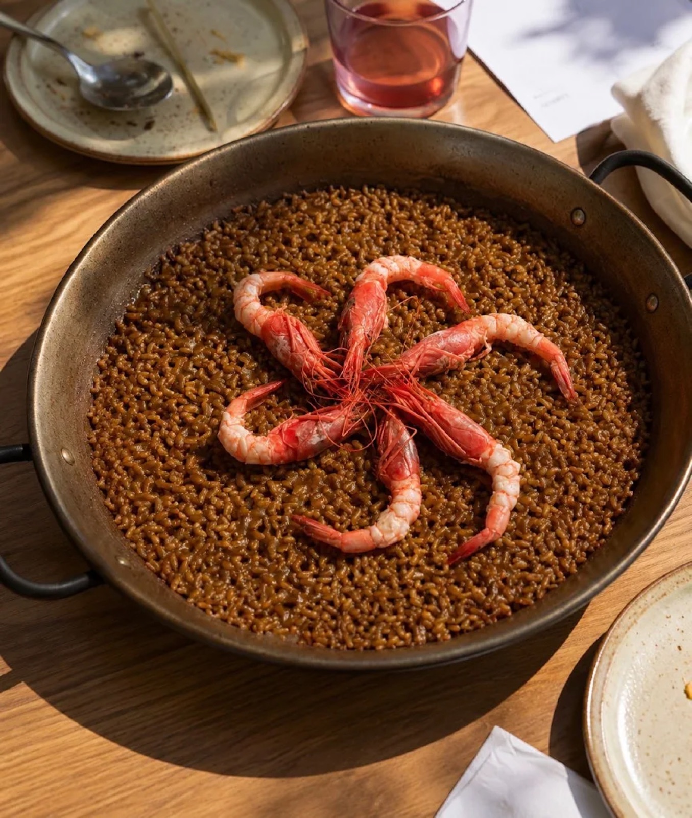 Prawn rice served at Casa Club, Ibiza Golf Club.