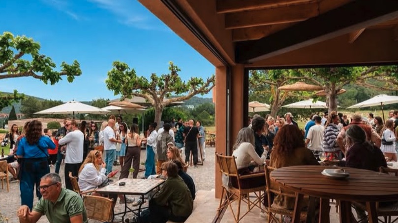 Garden terrace at Casa Club at Ibiza Golf Club in Roca Llisa, Ibiza.
