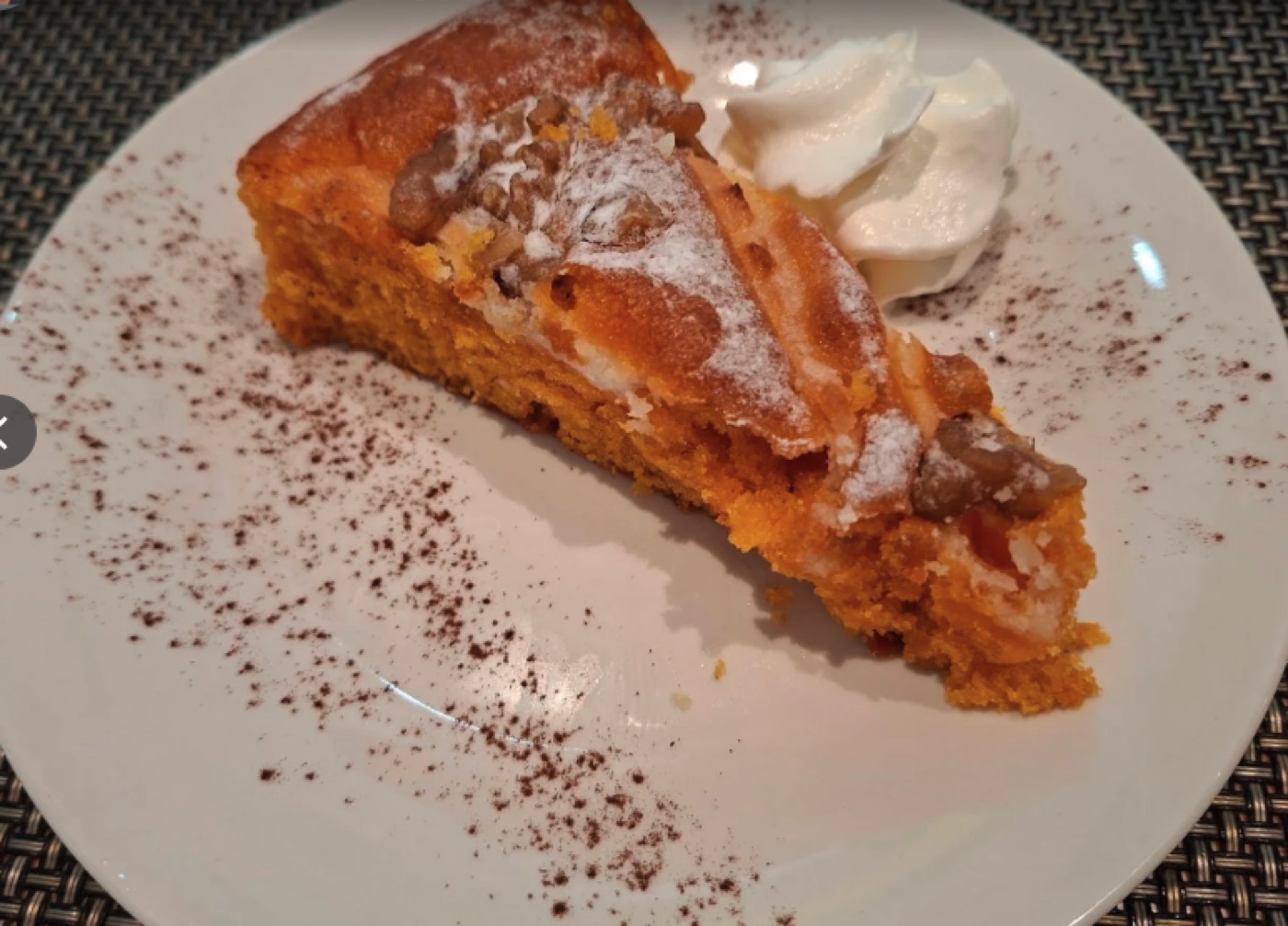 Homemade dessert served at El Naranjo in Santa Eularia, Ibiza.